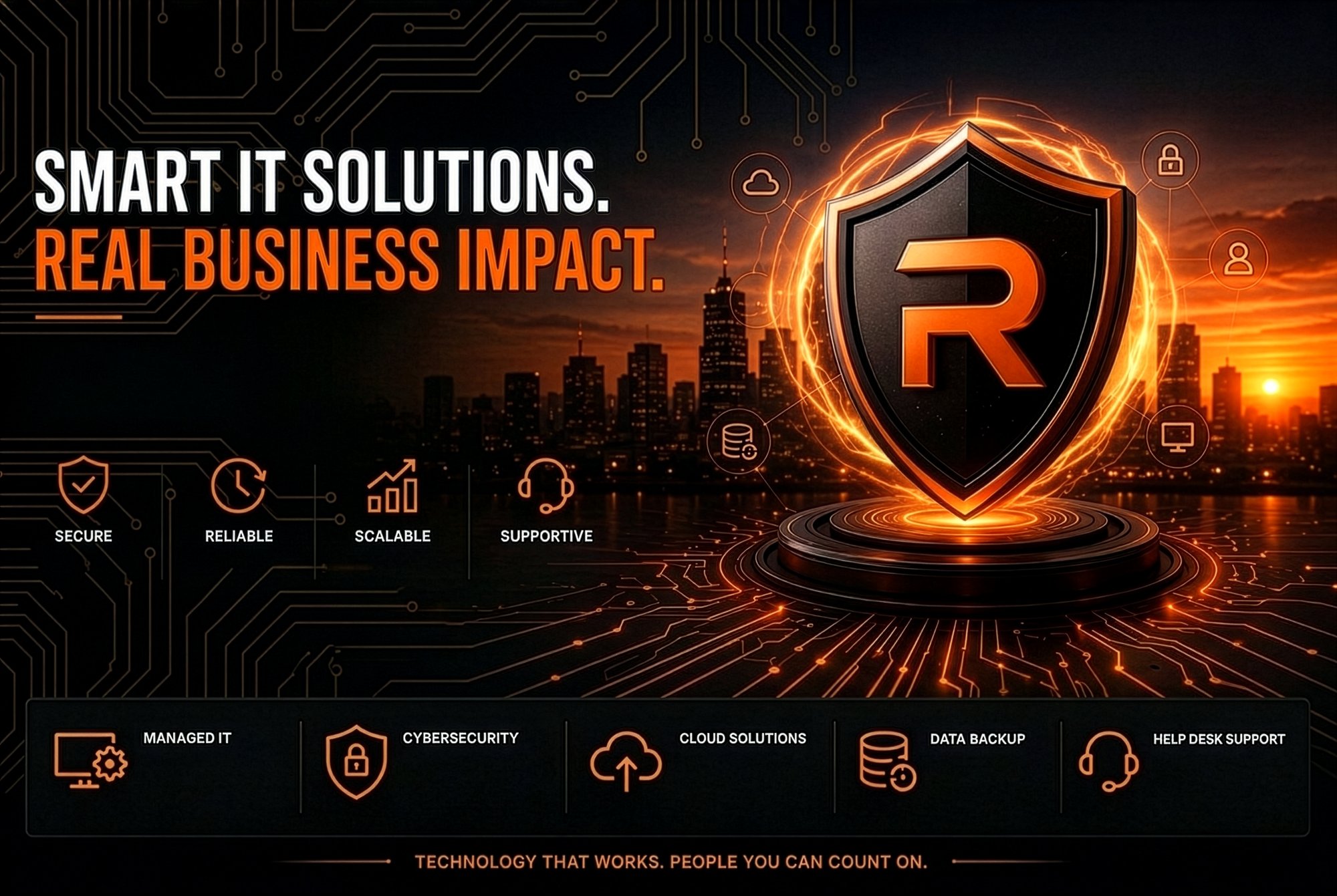 Responza: Smart IT Solutions, Real Business Impact. Secure, reliable, scalable, and supportive IT — managed IT, cybersecurity, cloud solutions, data backup, and help desk support.